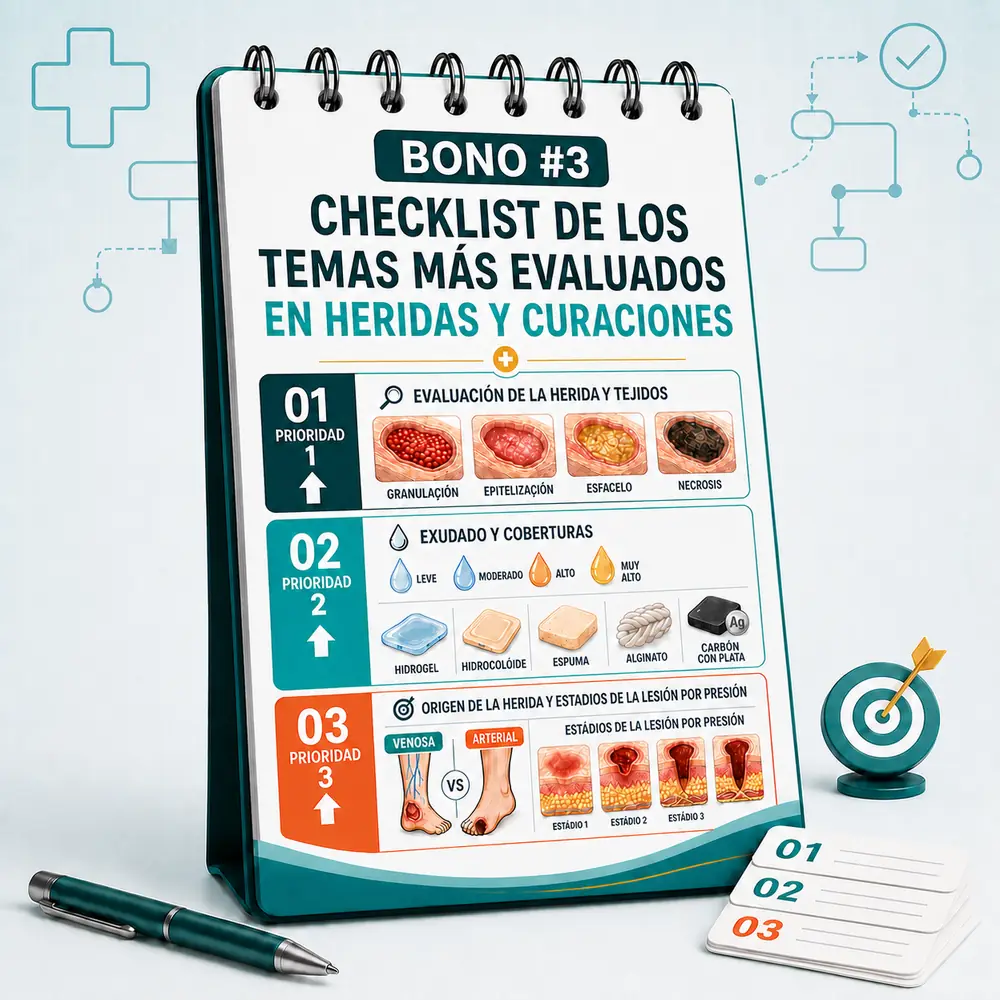 Checklist de los Temas Más Evaluados en Heridas y Curaciones